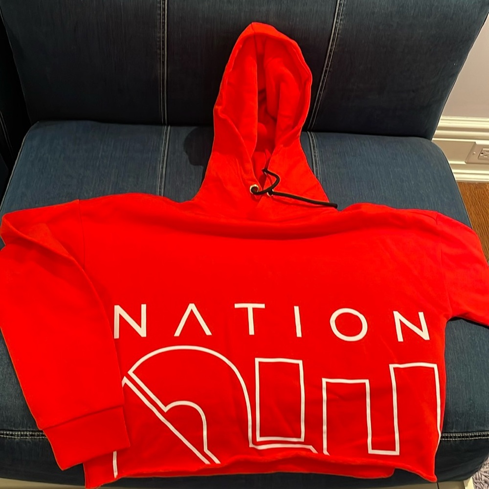 PE Nation cropped hooded sweatshirt